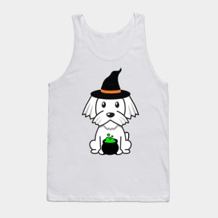 Cute white dog is a witch Tank Top